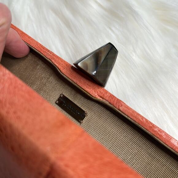 Gail DeLoach Asiaphile Orange Animal Skin Clutch - Picture 9 of 9